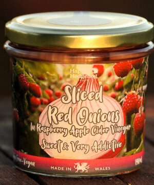 Sweet Pickled Sliced Red Onions in Raspberry Vinegar